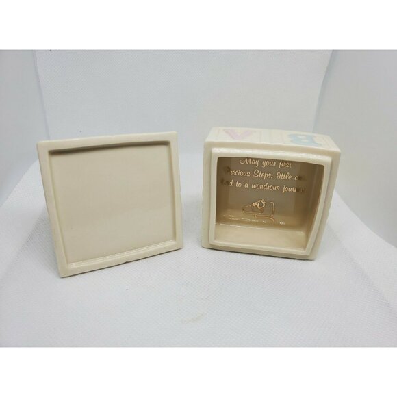 Lenox Porcelain “First Precious Steps” Trinket Box | Baby Blocks & Shoes - Picture 6 of 12
